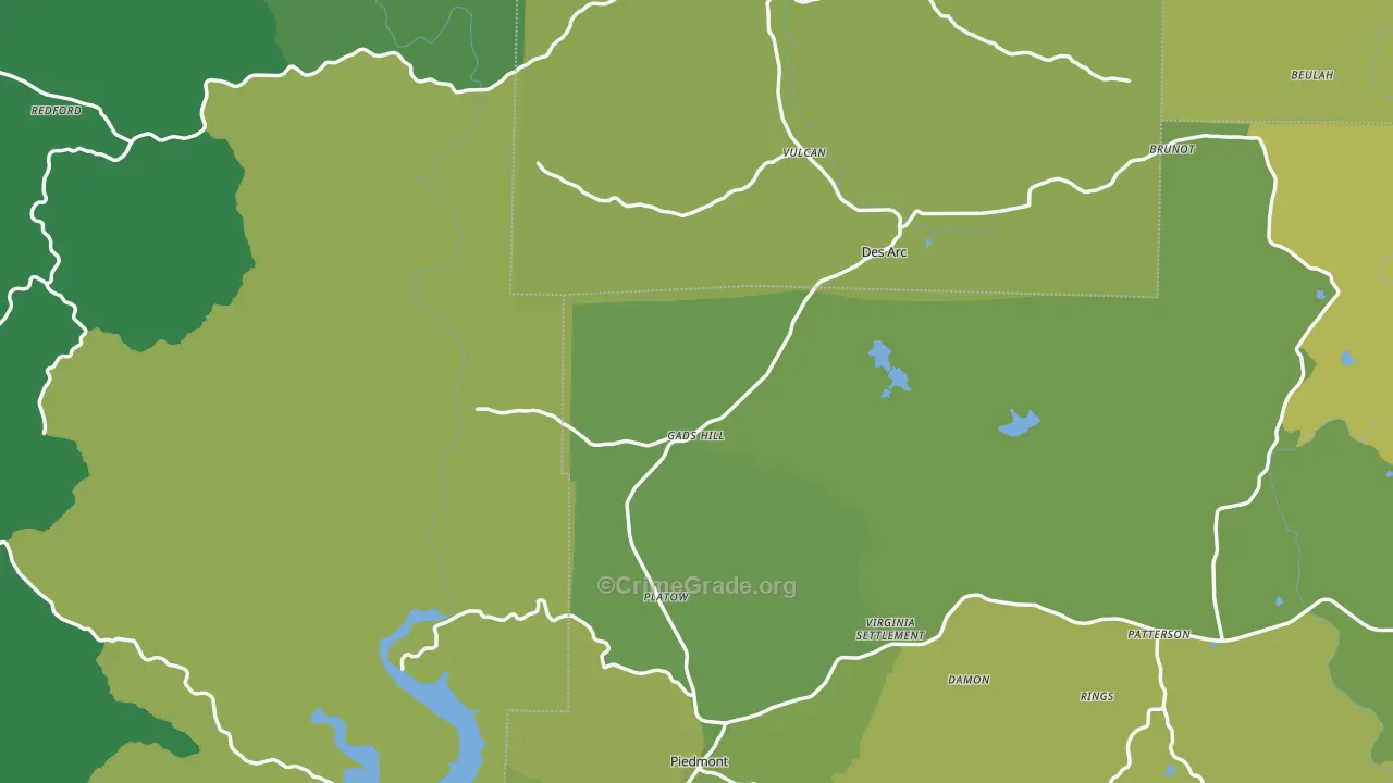 Cascade, MO Map of Vehicle Theft Rates