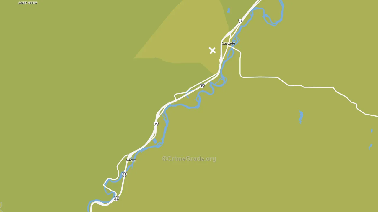Cascade, MT Map of Vehicle Theft Rates