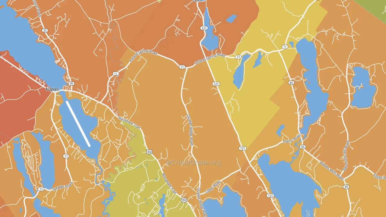 Casco, ME Map of Vehicle Theft Rates