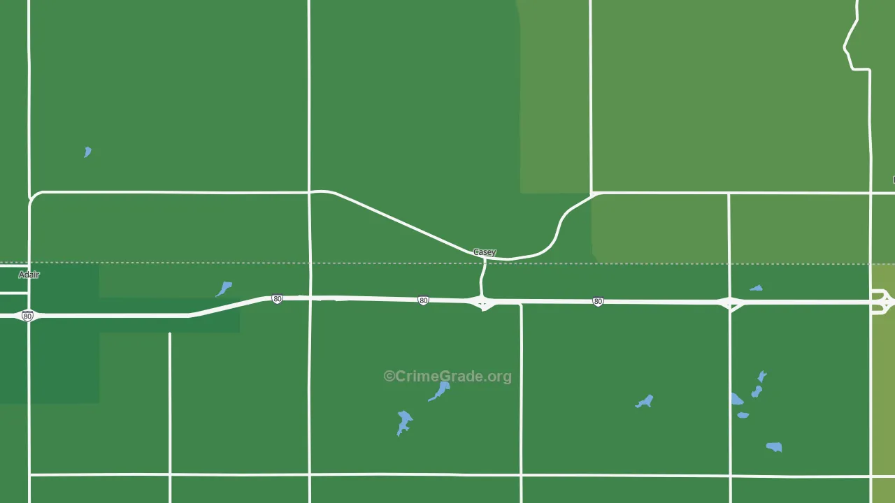 Casey, IA Map of Vehicle Theft Rates