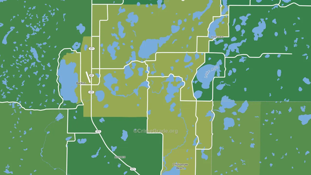 Cass County, MN Map of Vehicle Theft Rates