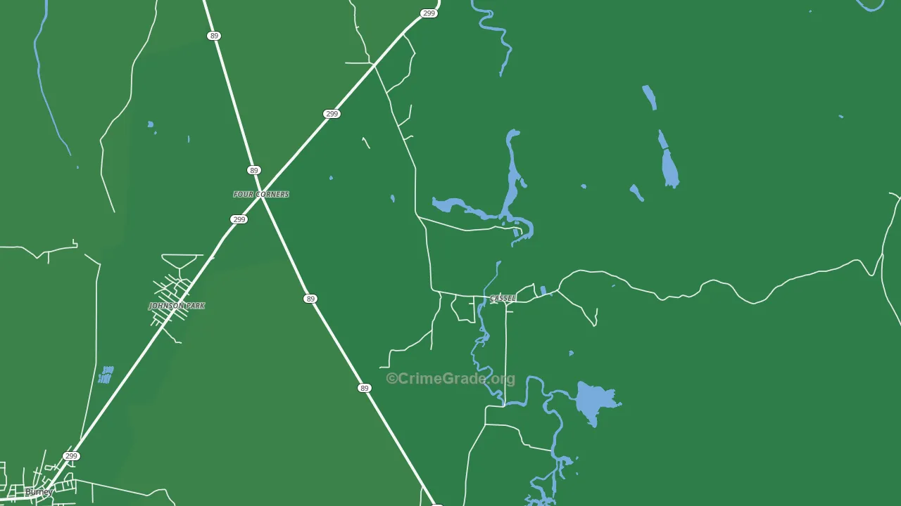 Cassel, CA Map of Vehicle Theft Rates