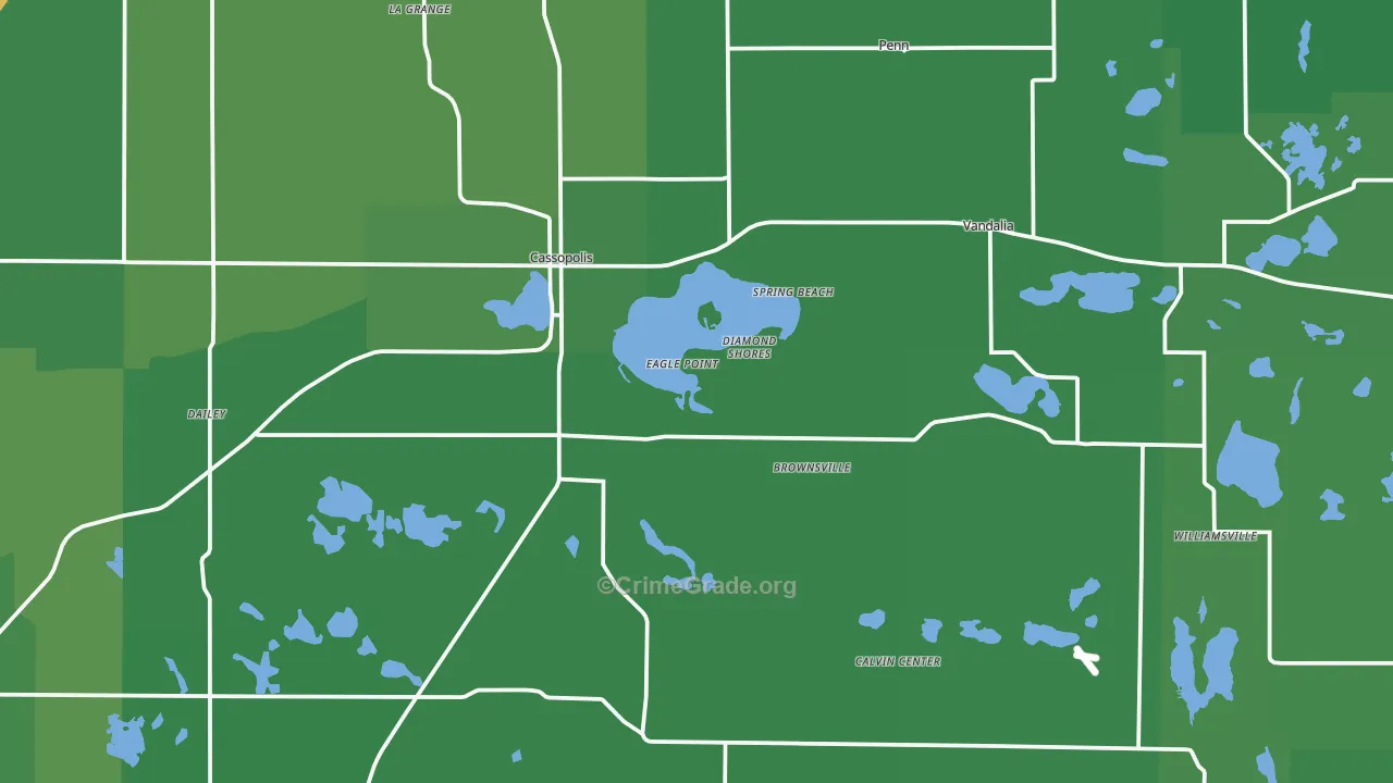 Cassopolis, MI Map of Vehicle Theft Rates