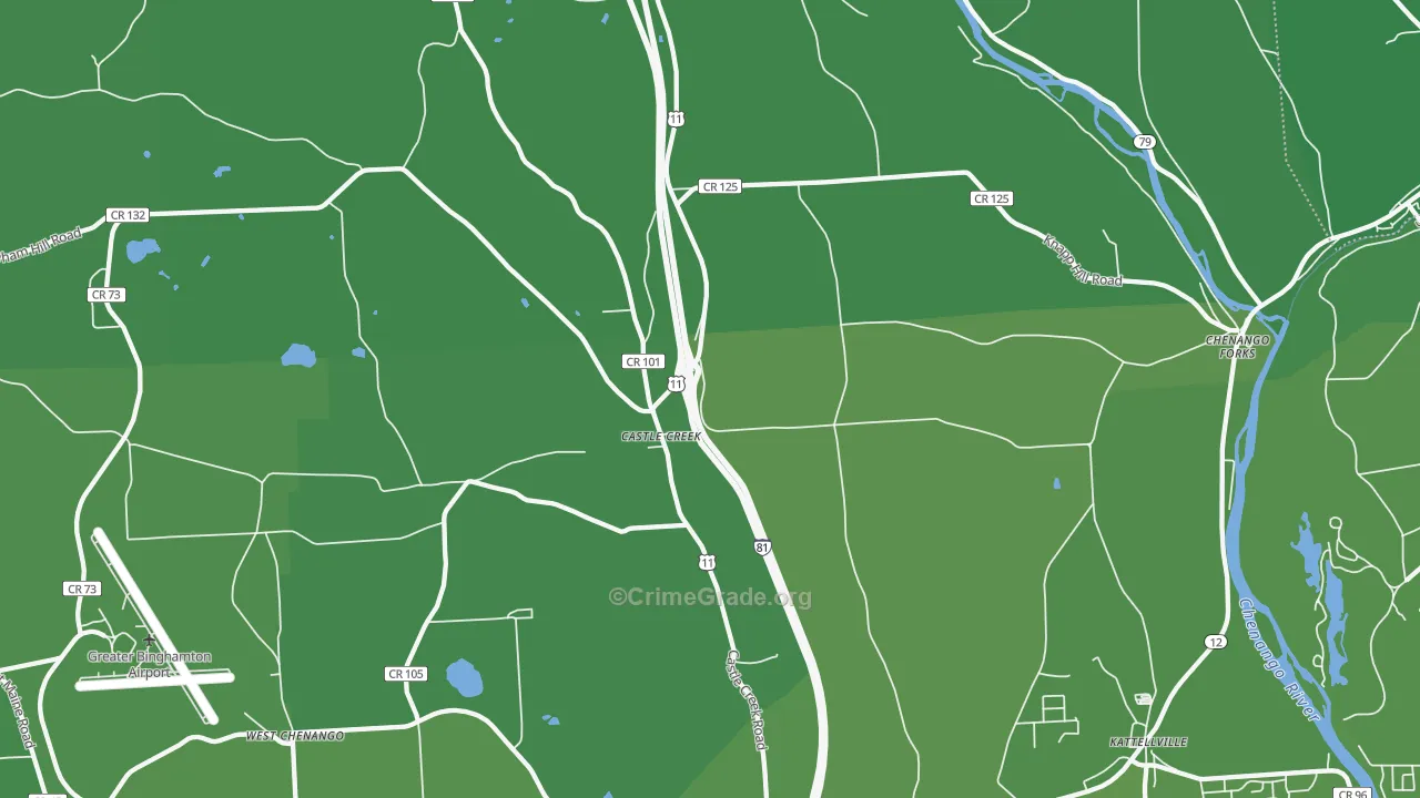 Castle Creek, NY Map of Vehicle Theft Rates