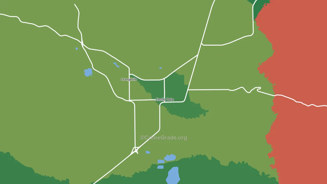 Castle Dale, UT Map of Vehicle Theft Rates
