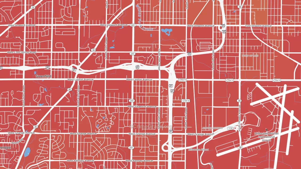 Castle Manor, Milwaukee, WI Map of Vehicle Theft Rates
