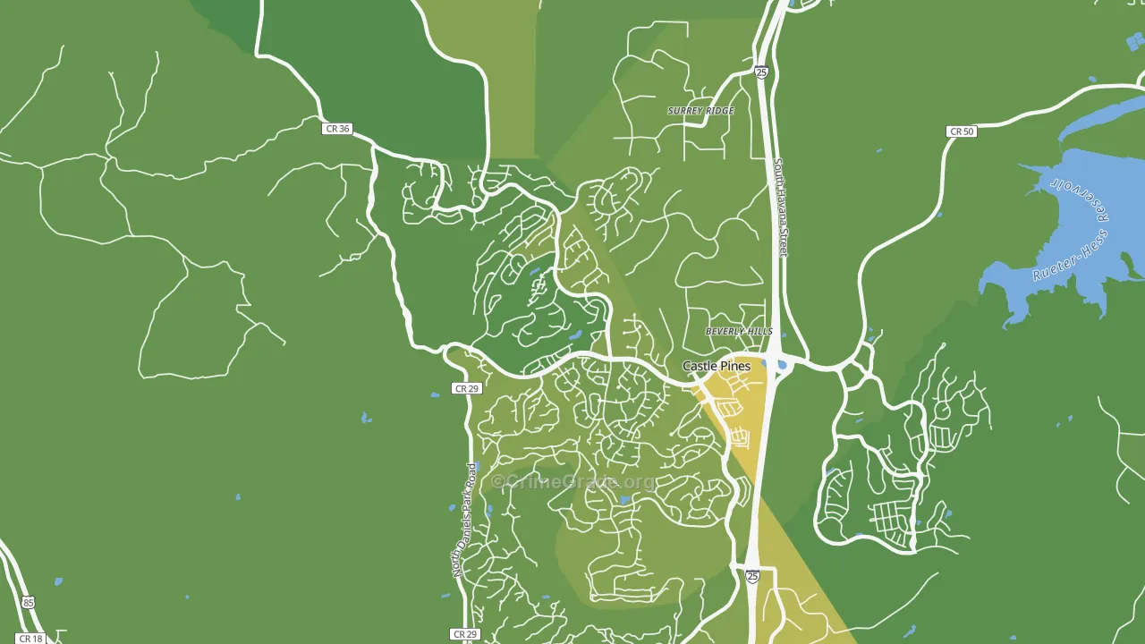 Castle Pines North, CO Map of Vehicle Theft Rates