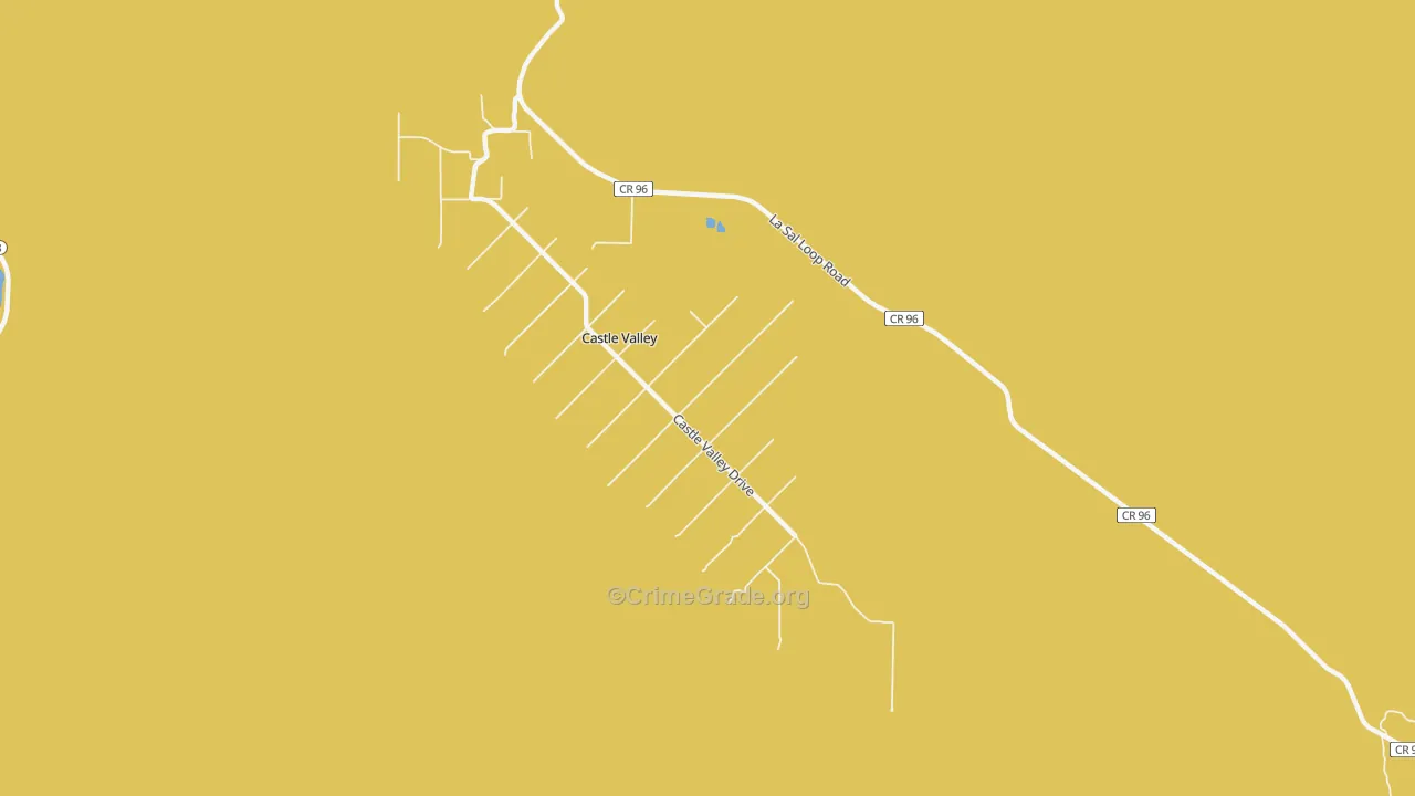 Castle Valley, UT Map of Vehicle Theft Rates