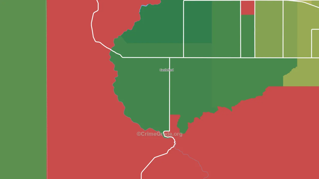 Castleford, ID Map of Vehicle Theft Rates