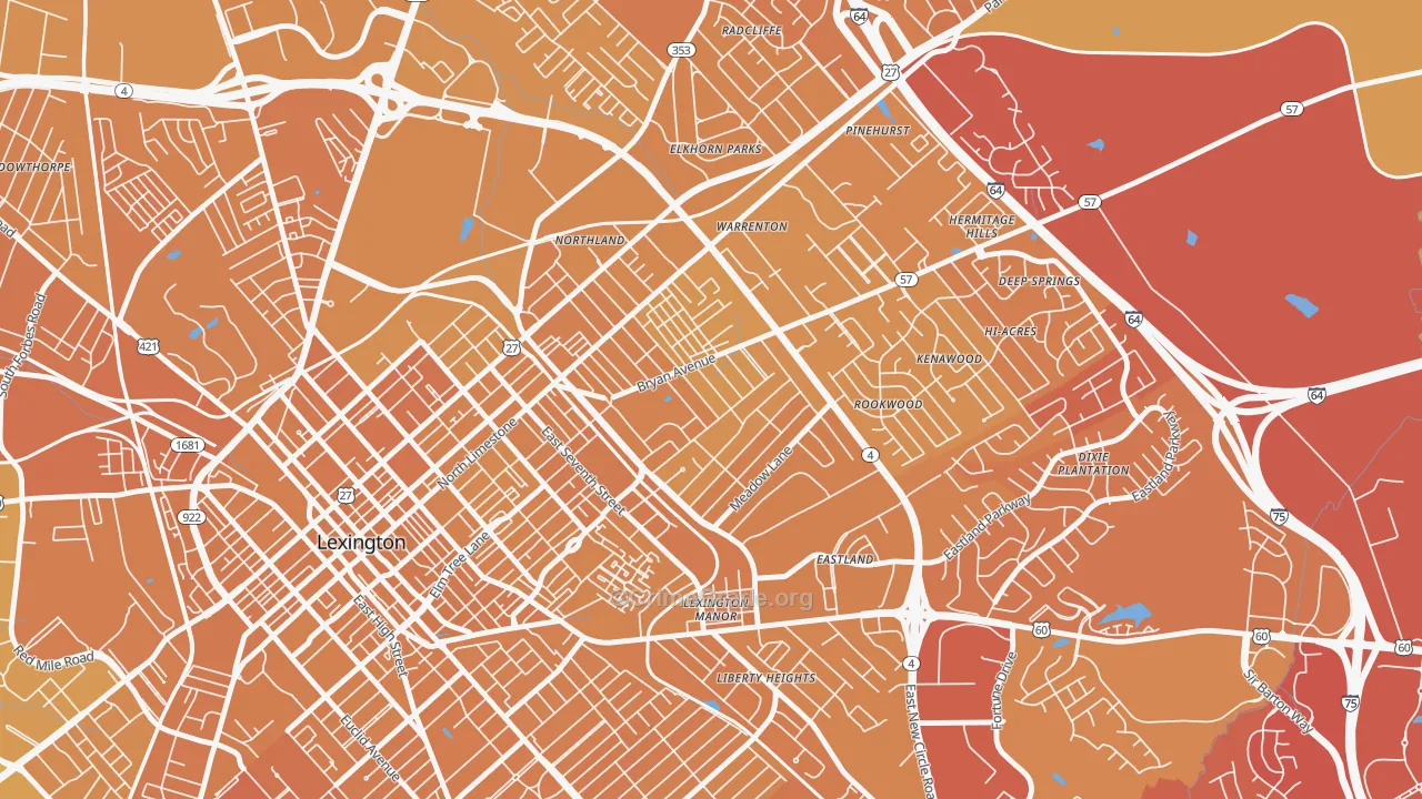 Castlewood Park, Lexington, KY Map of Vehicle Theft Rates