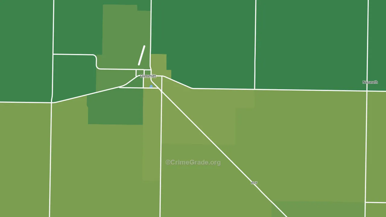 Castro County, TX Map of Vehicle Theft Rates