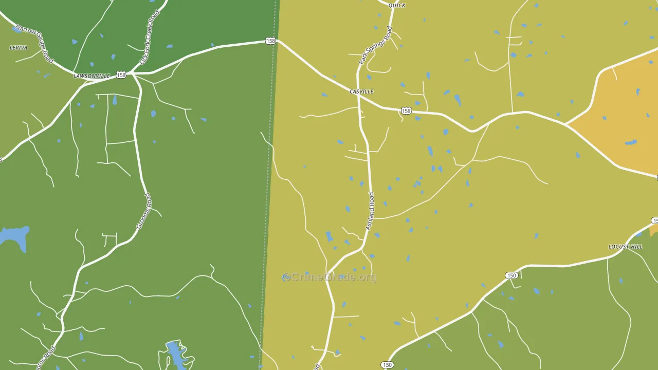 Casville, NC Map of Vehicle Theft Rates