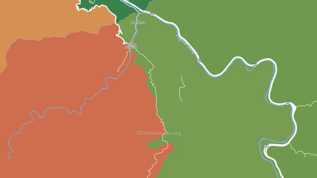 Cataloochee, NC Map of Vehicle Theft Rates