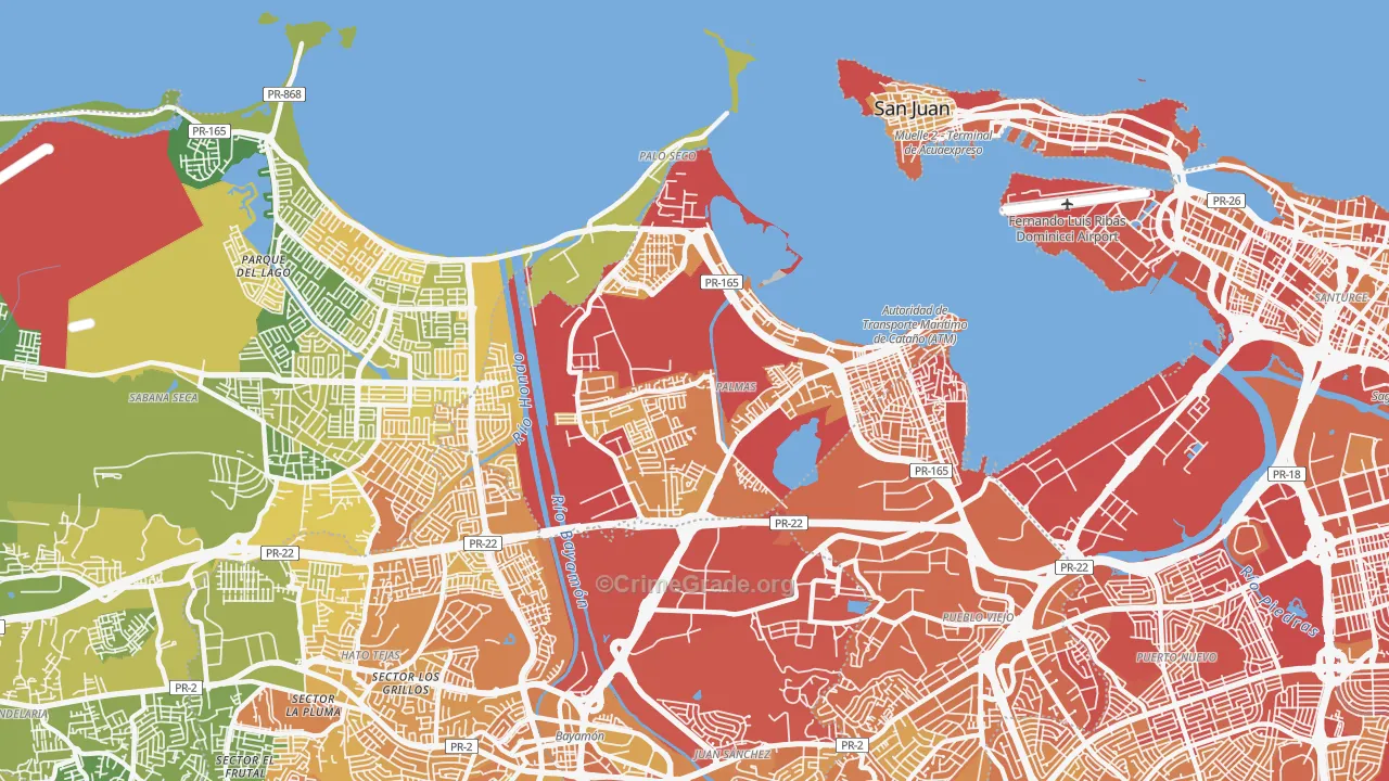 Catano, PR Map of Vehicle Theft Rates
