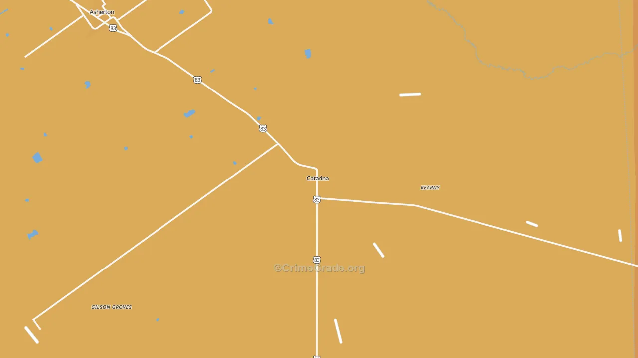 Catarina, TX Map of Vehicle Theft Rates