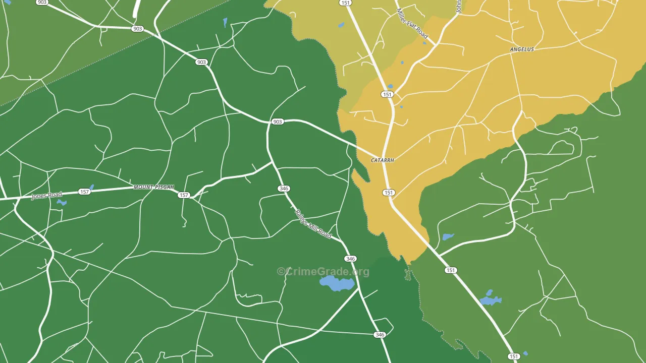 Catarrh, SC Map of Vehicle Theft Rates
