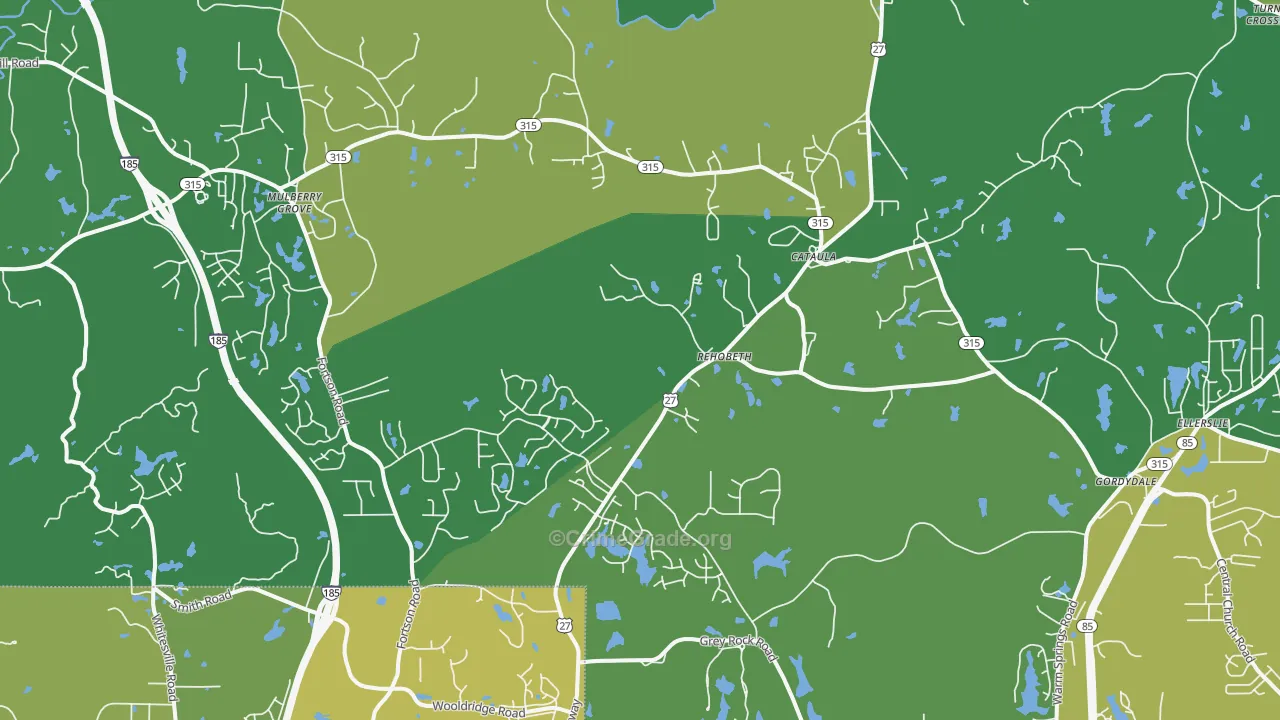 Cataula, GA Map of Vehicle Theft Rates