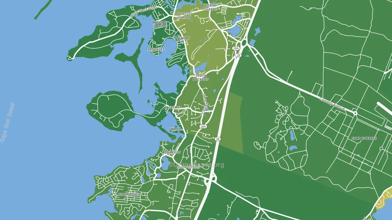 Cataumet, MA Map of Vehicle Theft Rates