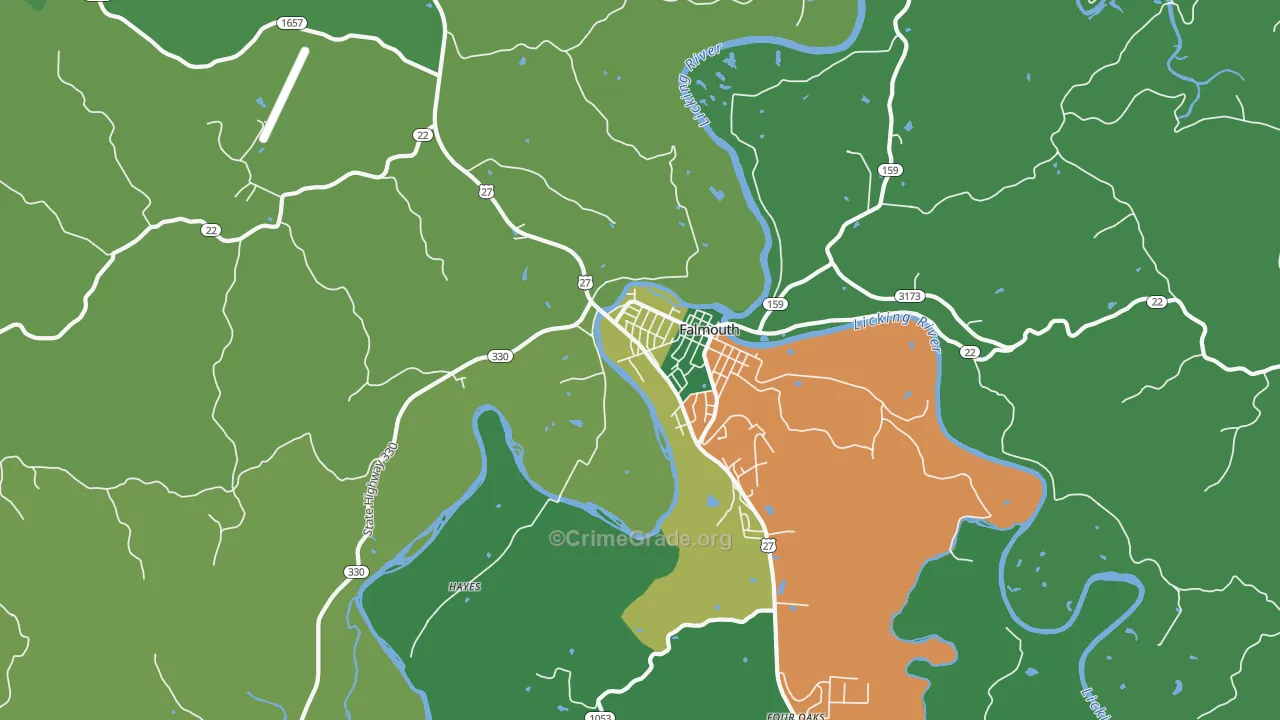 Catawba, KY Map of Vehicle Theft Rates