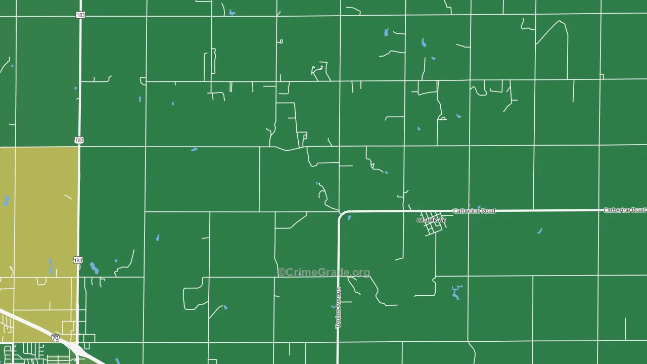 Catharine, KS Map of Vehicle Theft Rates