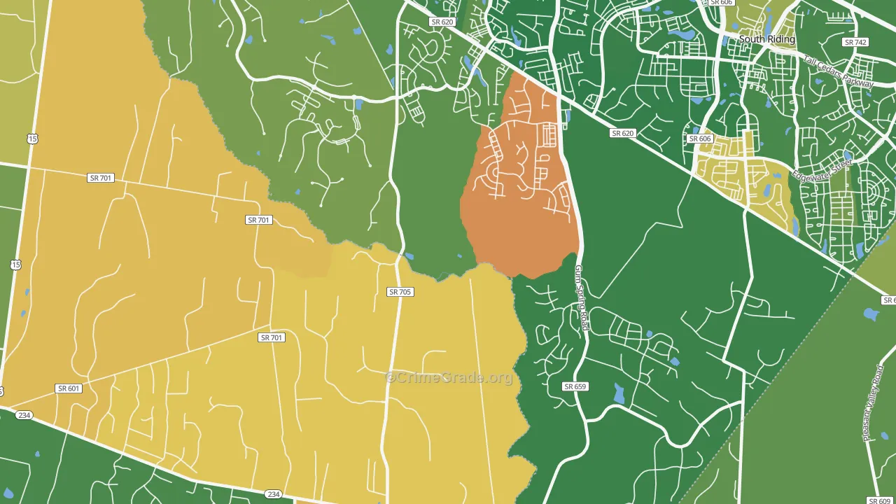 Catharpin, VA Map of Vehicle Theft Rates