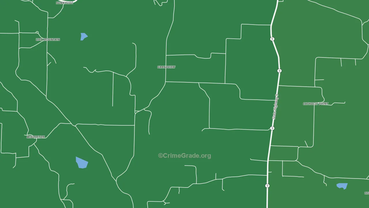 Catholic Point, AR Map of Vehicle Theft Rates