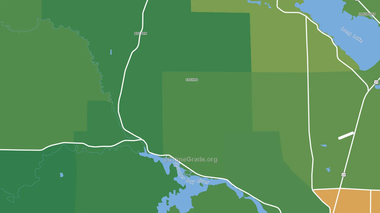 Cathro, MI Map of Vehicle Theft Rates