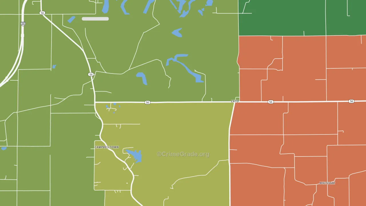 Cato, IN Map of Vehicle Theft Rates