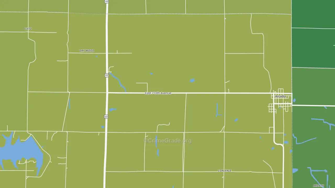 Cato, KS Map of Vehicle Theft Rates