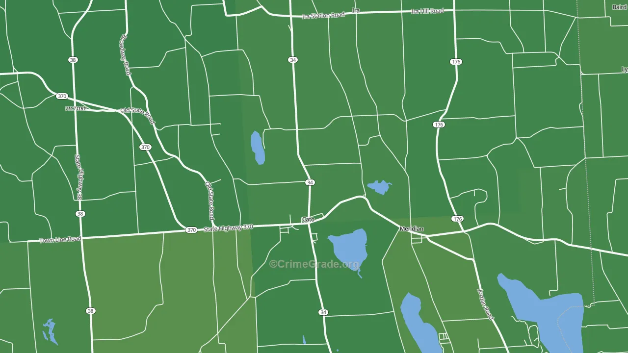 Cato, NY Map of Vehicle Theft Rates