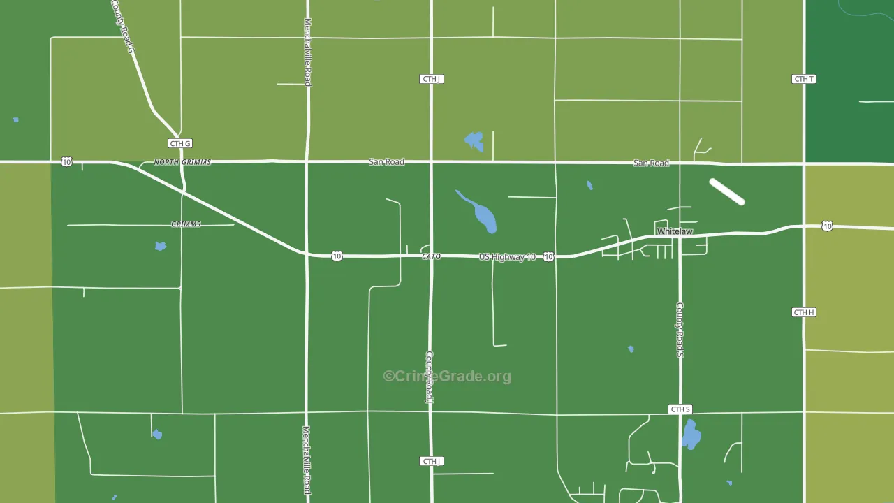 Cato, WI Map of Vehicle Theft Rates