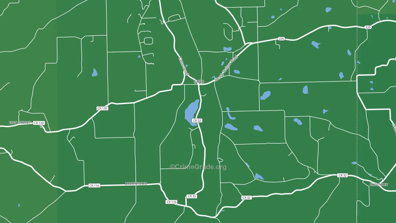 Caton, NY Map of Vehicle Theft Rates