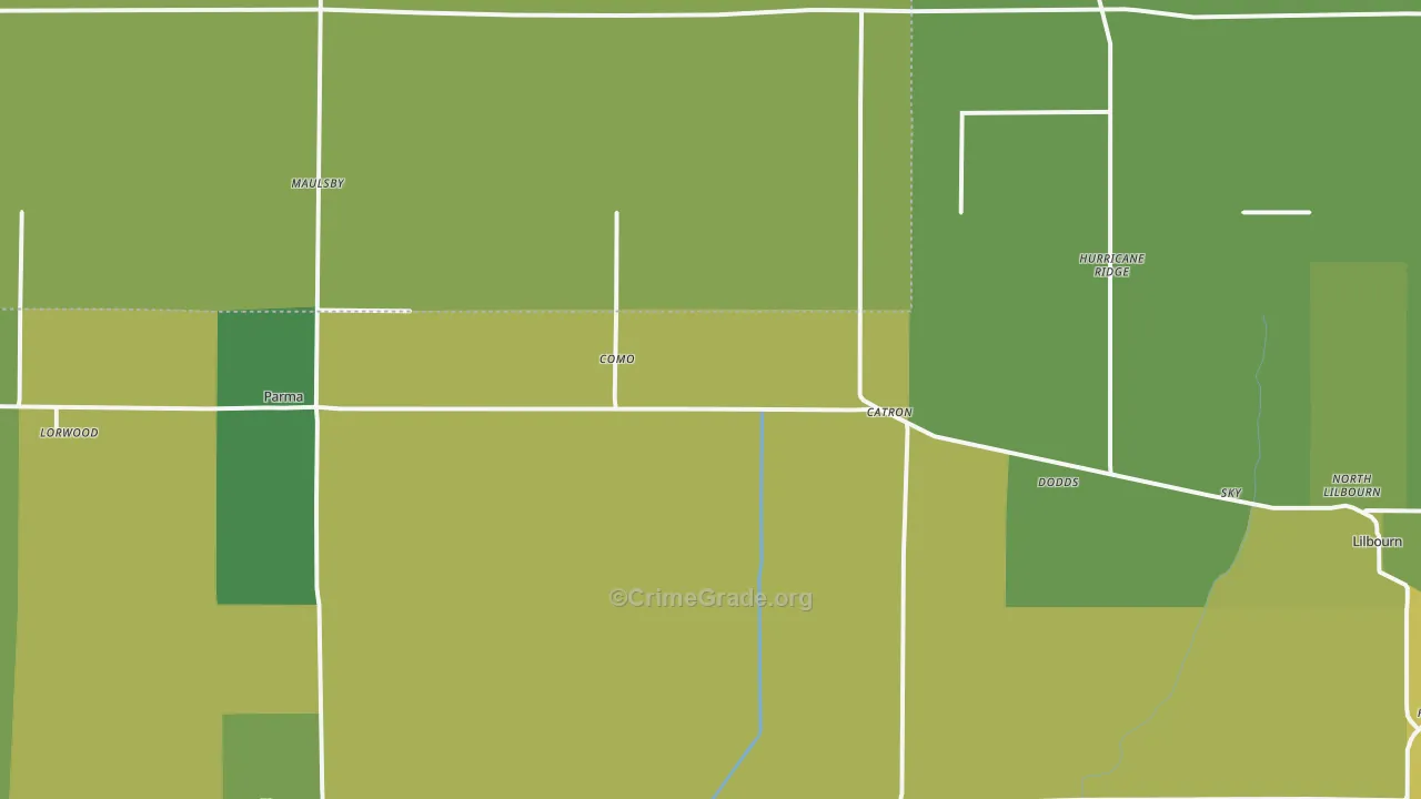 Catron, MO Map of Vehicle Theft Rates