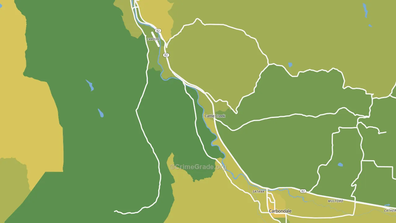 Cattle Creek, CO Map of Vehicle Theft Rates