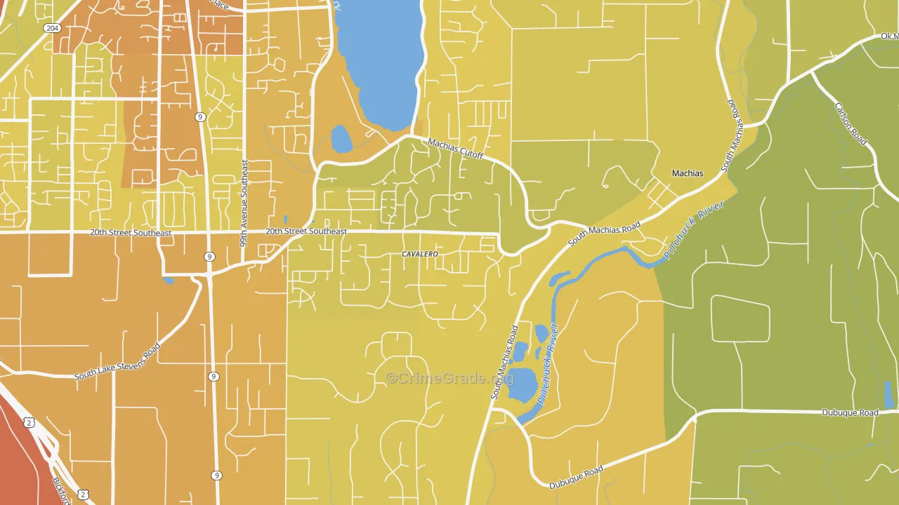 Cavalero, WA Map of Vehicle Theft Rates