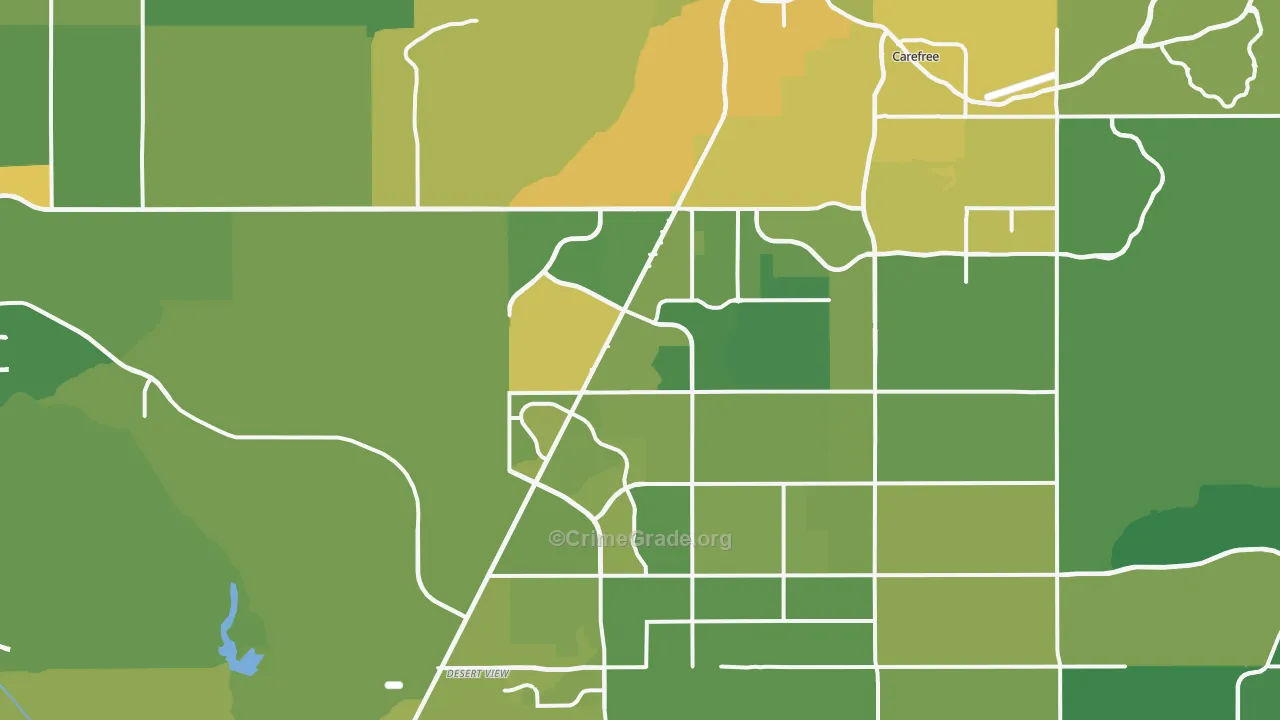 Cave Creek, AZ Map of Vehicle Theft Rates