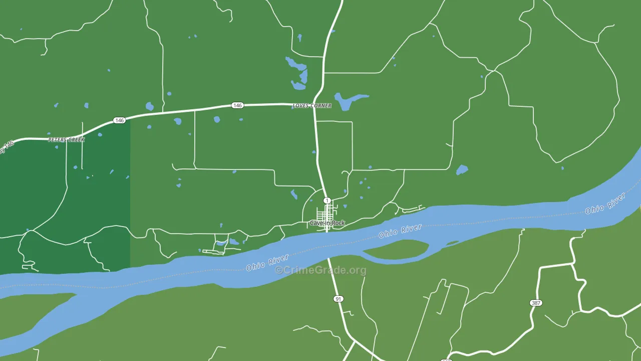 Cave In Rock, IL Map of Vehicle Theft Rates