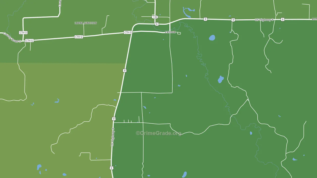 Cavour, WI Map of Vehicle Theft Rates