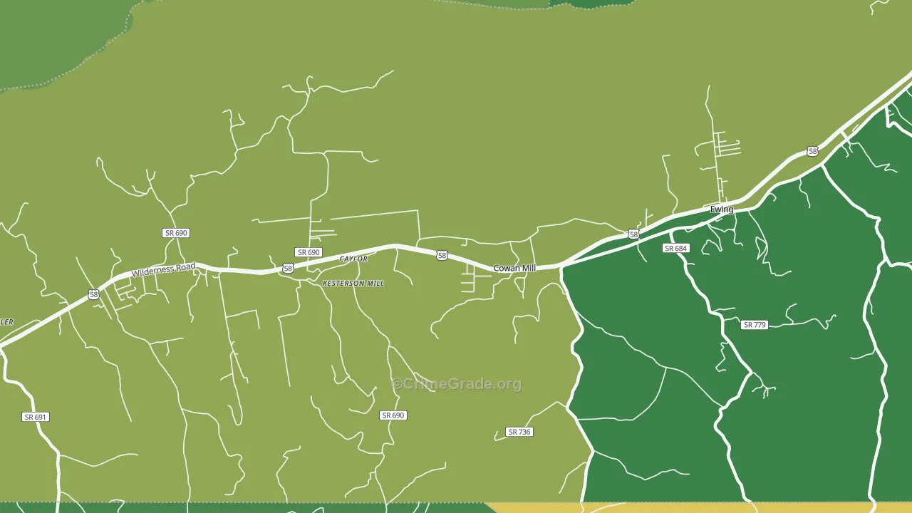 Caylor, VA Map of Vehicle Theft Rates