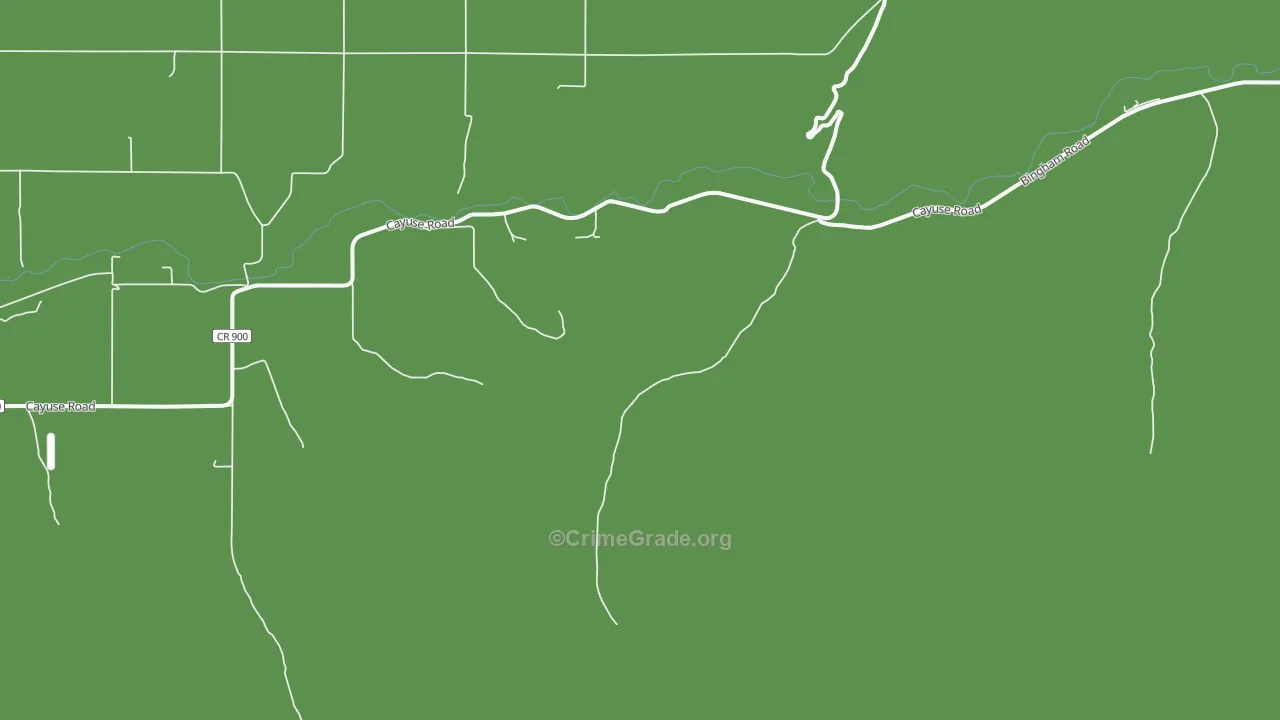 Cayuse, OR Map of Vehicle Theft Rates
