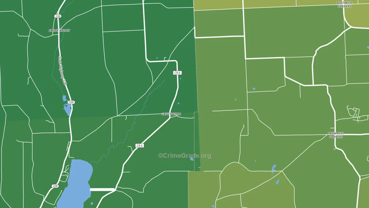 Cayutaville, NY Map of Vehicle Theft Rates