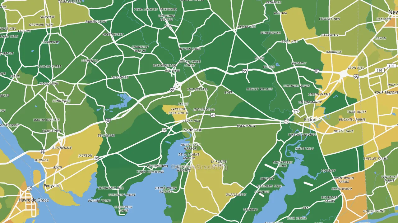 Cecil County, MD Map of Vehicle Theft Rates