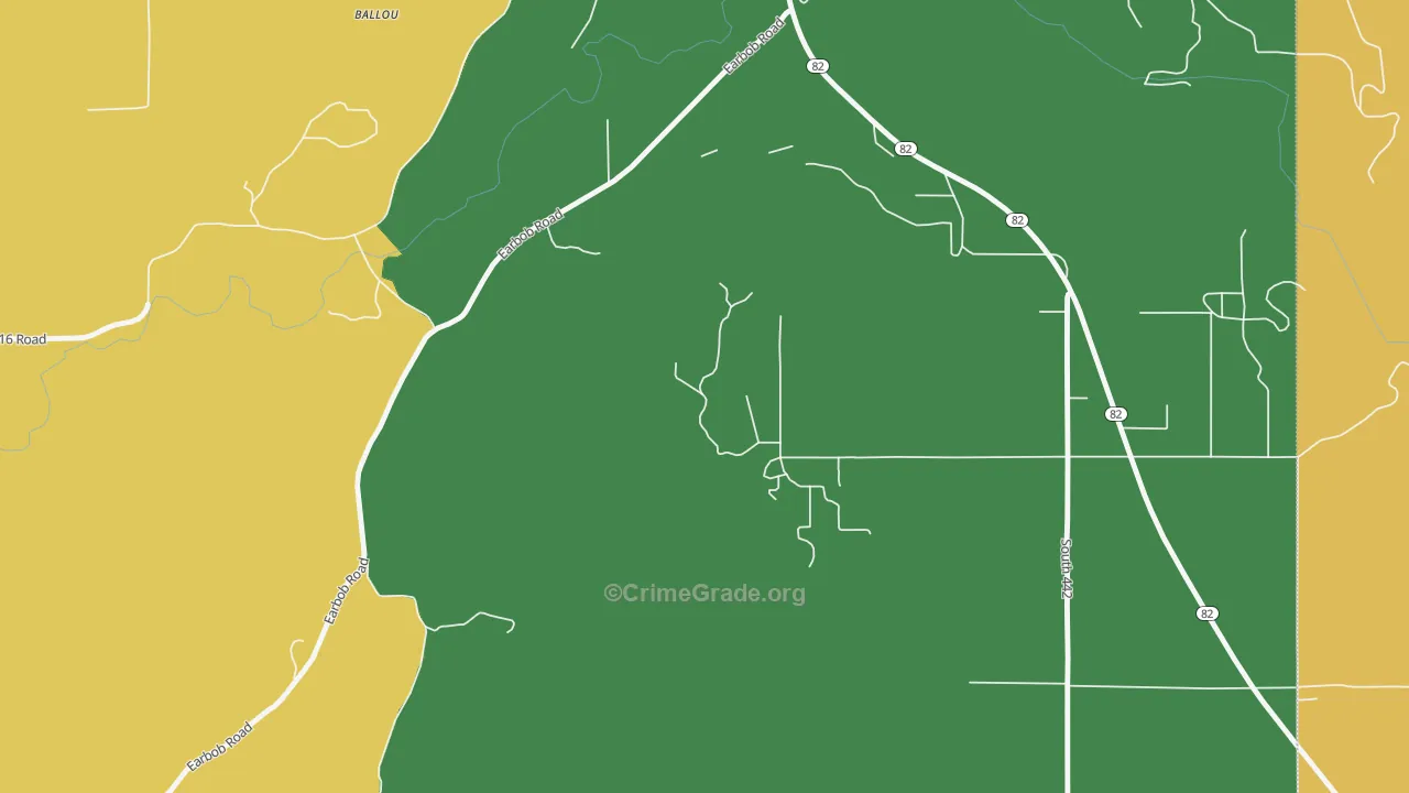 Cedar Crest, OK Map of Vehicle Theft Rates