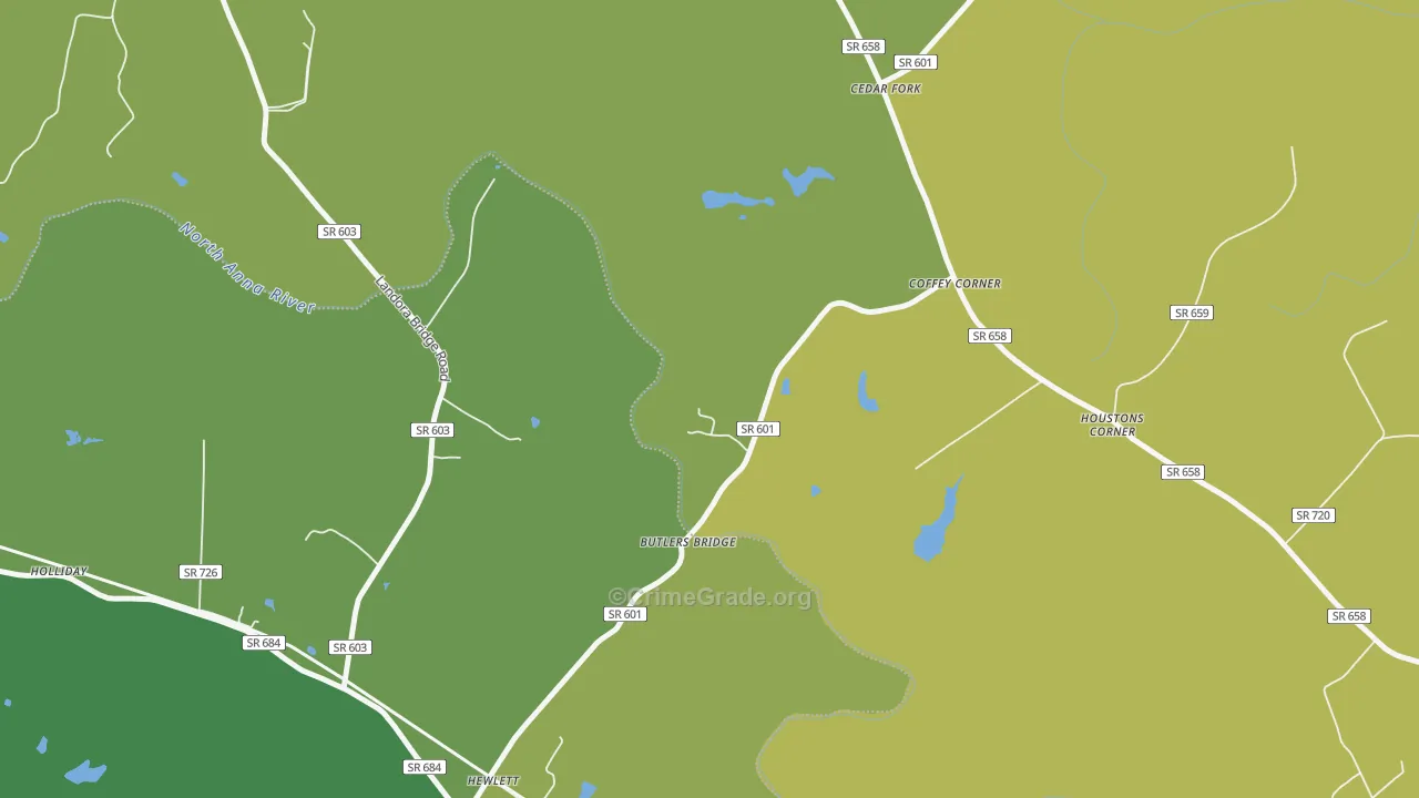 Cedar Fork, VA Map of Vehicle Theft Rates