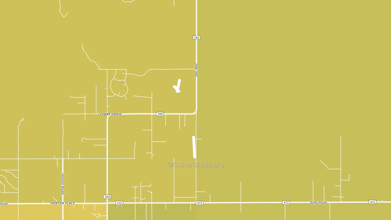Cedar Grove, NM Map of Vehicle Theft Rates