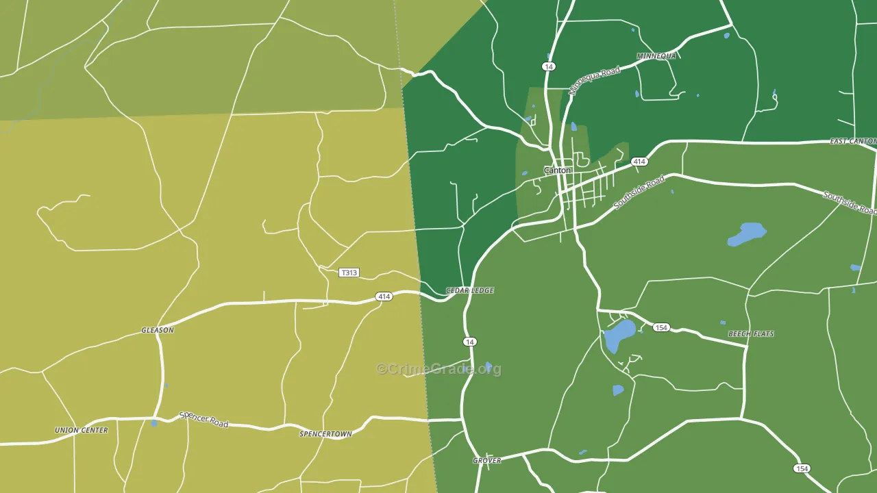 Cedar Ledge, PA Map of Vehicle Theft Rates