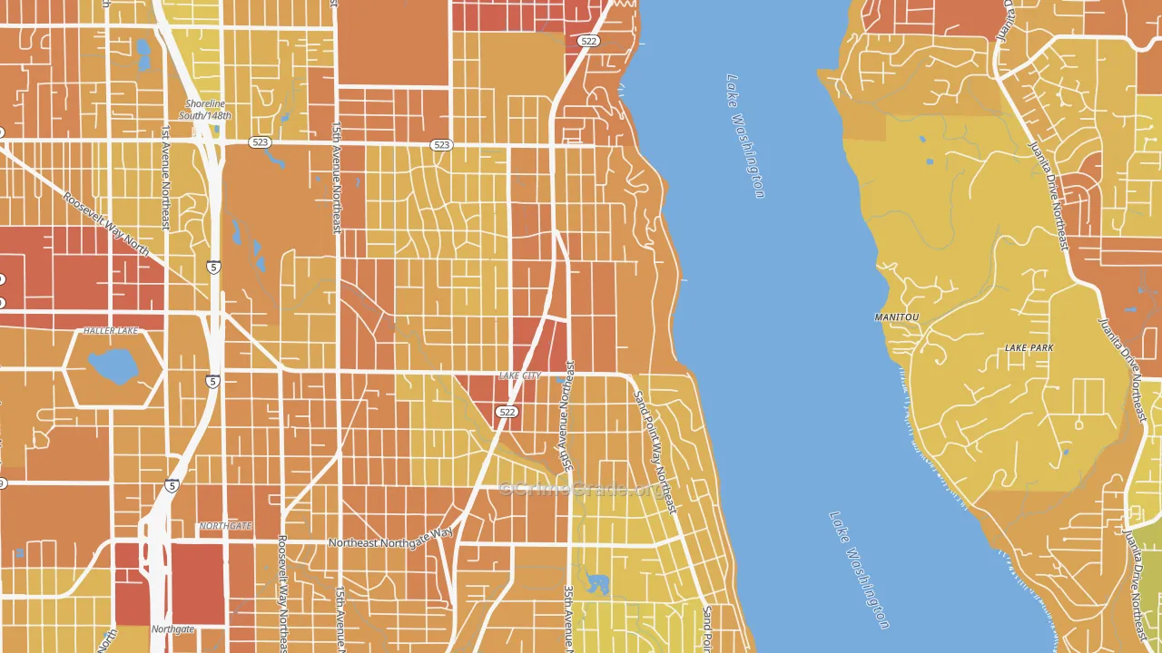 Cedar Park, Seattle, WA Map of Vehicle Theft Rates