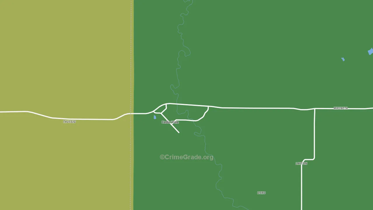 Cedar Vale, KS Map of Vehicle Theft Rates