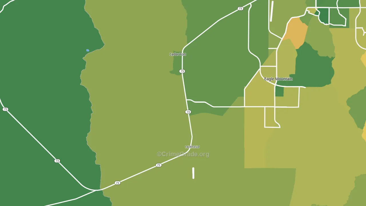 Cedar Valley, UT Map of Vehicle Theft Rates