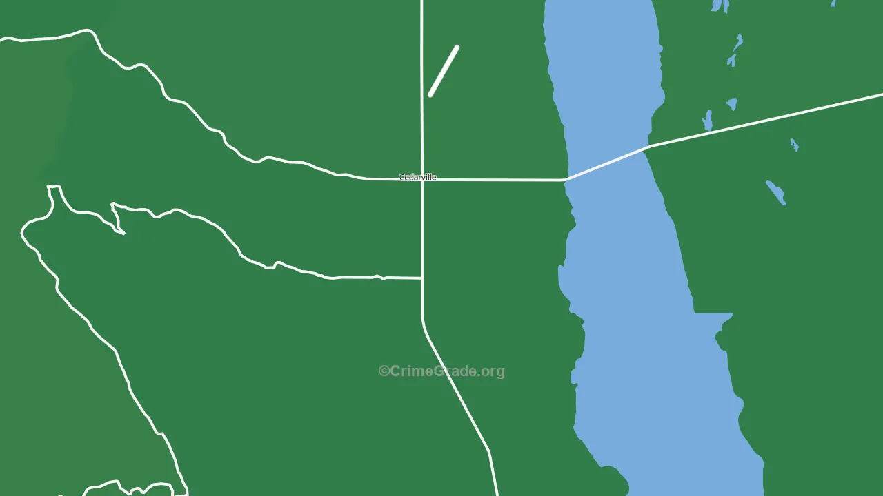 Cedarville, CA Map of Vehicle Theft Rates
